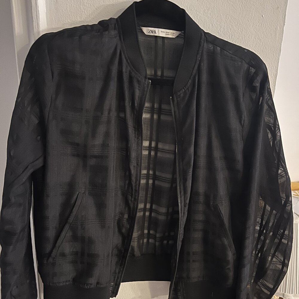 Zara zip-up sheer jacket